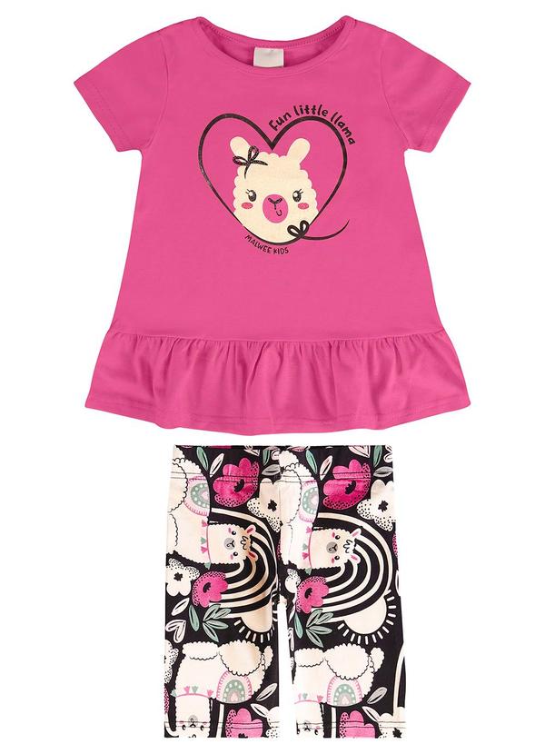 Malwee Kids - Conjunto Rosa Escuro Lhamas Menina 2