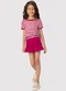 Malwee Kids - Conjunto Rosa Escuro Listrado com Flor Menina - variação: Rosa Escuro