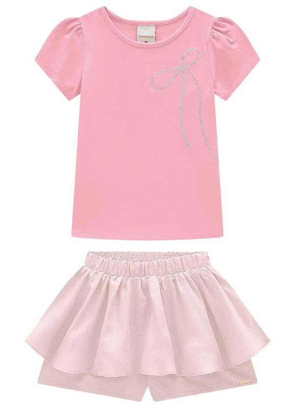Carinhoso - Conjunto Rosa Escuro Lurex Menina