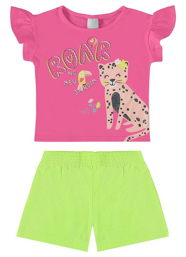 Malwee Kids - Conjunto Rosa Escuro Roar em Anarruga Menina