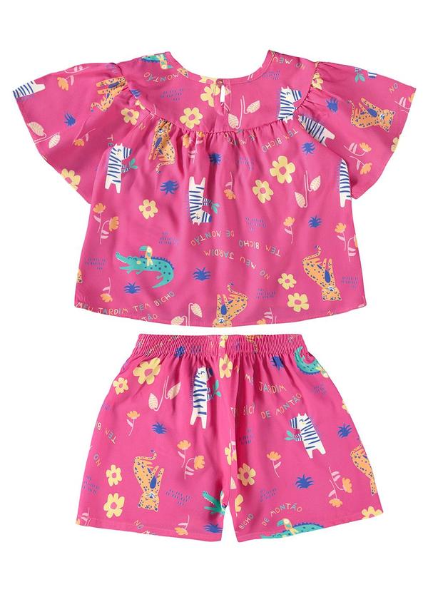 Malwee Kids - Conjunto Safari Menina Rosa Escuro) 2