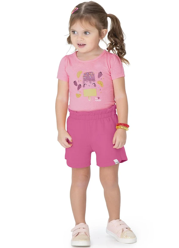 Malwee Kids - Conjunto Eu Amo Verão Menina Rosa