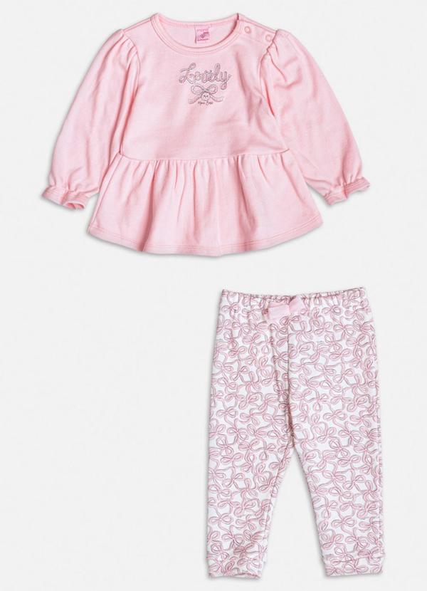 Momi - Conjunto Rosa Lovely com Laço Tule Rosa