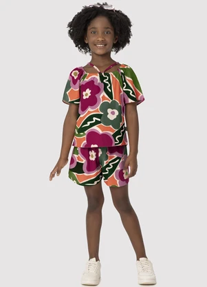 Malwee Kids - Conjunto Rosa Magenta Floral - MALWEE KIDS