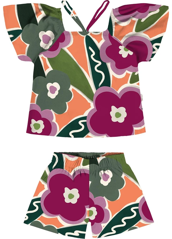 Malwee Kids - Conjunto Rosa Magenta Floral 2