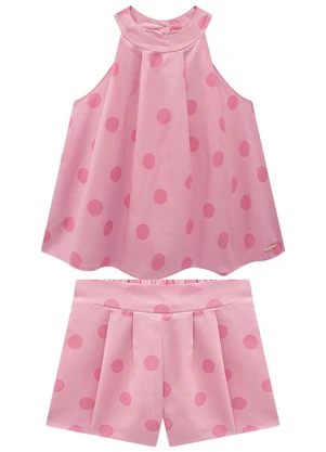 Carinhoso - Conjunto Rosa Poá em Viscolinho Menina - CARINHOSO