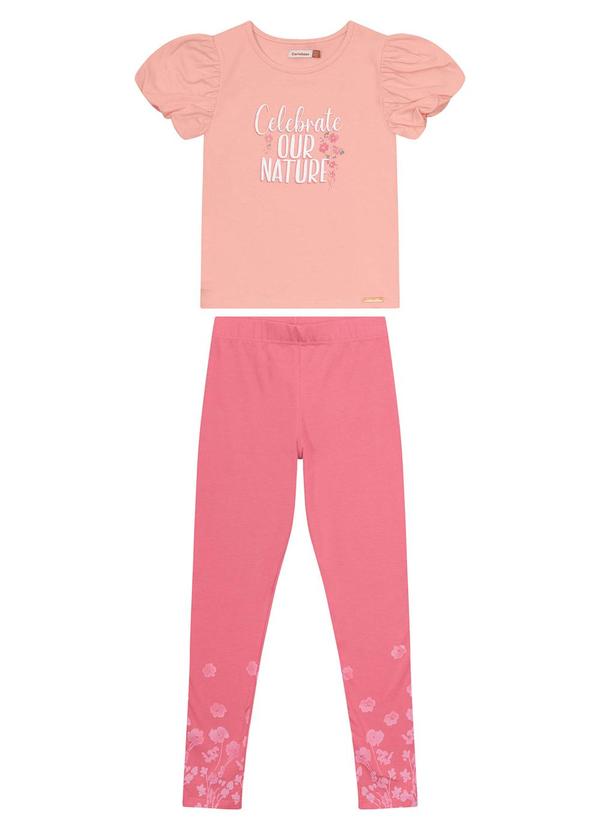 Carinhoso - Conjunto Rosê Celebrate com Strass Menina