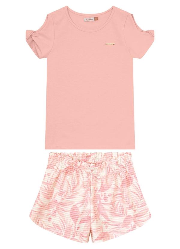 Carinhoso - Conjunto Rosê Clochard Folhagens Menina 1