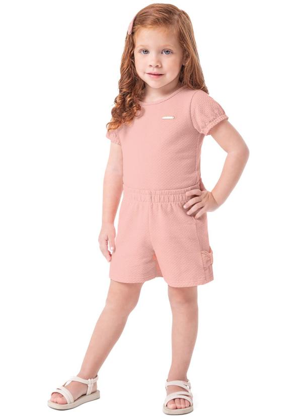 Carinhoso - Conjunto Rosê Malha Trabalhada Comfort Menina