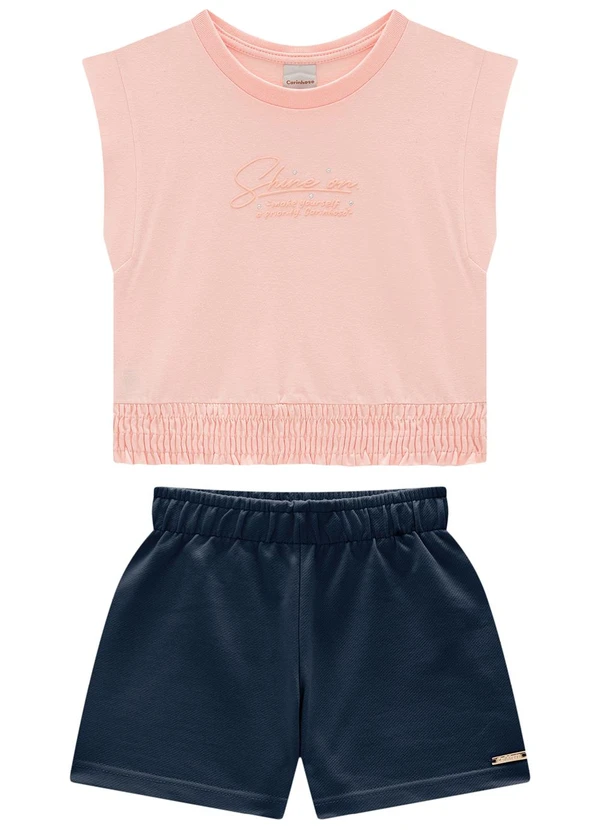 Carinhoso - Conjunto Rosê Shine On Comfort Menina