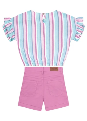 Carinhoso - Conjunto Roxo Alfaiataria com Lurex Menina - CARINHOSO