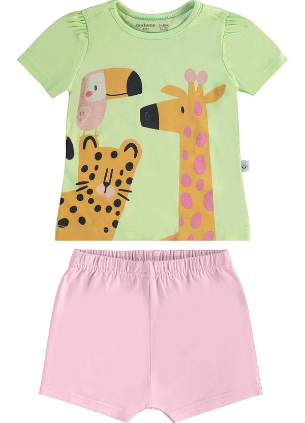 Malwee Kids - Conjunto Safari com Glitter Verde Claro 1