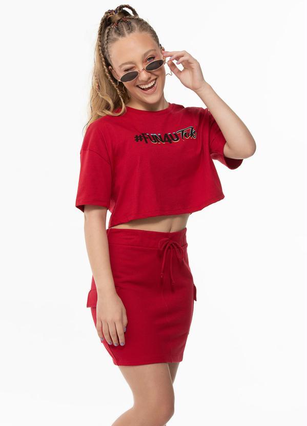 Habana - Conjunto Saia e Blusa Juvenil Vermelho