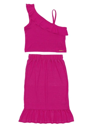 Soft Bonni - Conjunto Saia Midi e Blusa Infantil  Rosa - SOFT BONNI