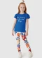 Carinhoso - Conjunto See Beauty Floral Menina Amarelo - variação: Azul Escuro
