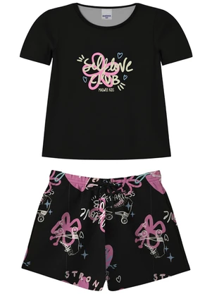 Malwee Kids - Conjunto Self Love Club Preto - MALWEE KIDS