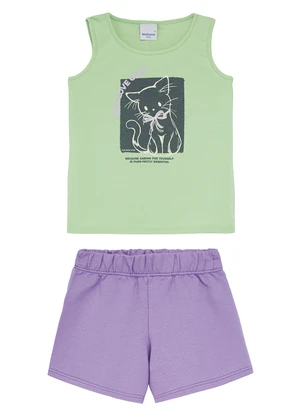 Malwee Kids - Conjunto Selflove Club em Moletinho Verde - MALWEE KIDS