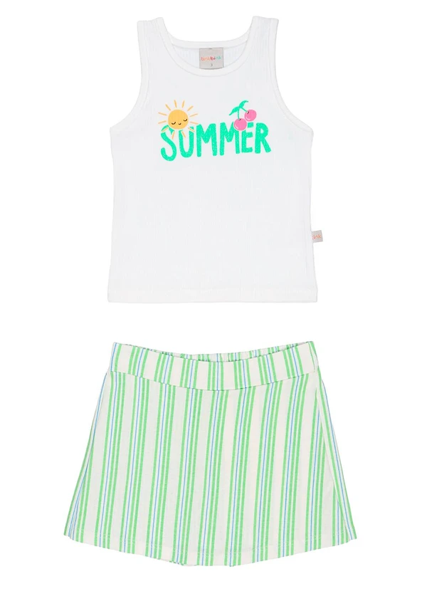 Tink Bink - Conjunto Short Saia Branco