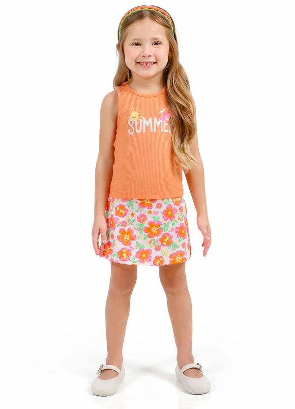 Tink Bink - Conjunto Short Saia Laranja