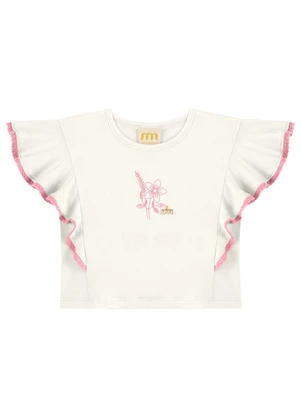Milli e Nina - Conjunto Shorts e Blusa Bordado Bege - MILLI E NINA