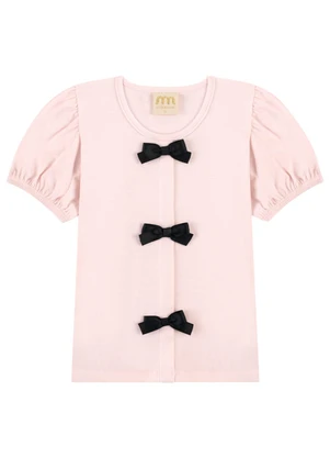 Milli e Nina - Conjunto Shorts e Blusa com Cinto Rosa - MILLI E NINA