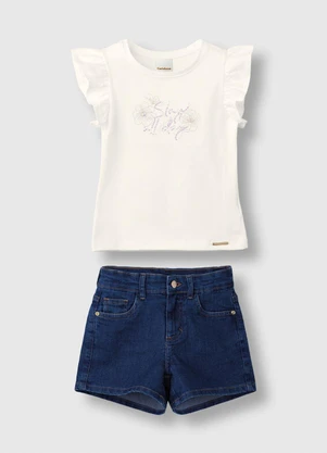 Carinhoso - Conjunto Slay All Day com Jeans Off White - CARINHOSO