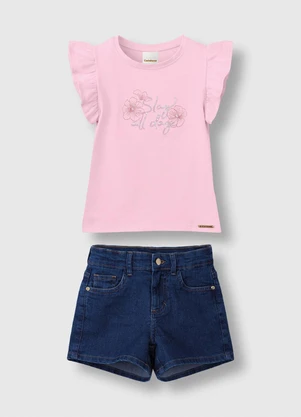 Carinhoso - Conjunto Slay All Day com Jeans Rosa - CARINHOSO