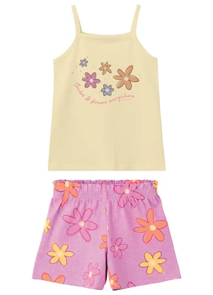 Malwee Kids - Conjunto Smiles & Flowers Amarelo Claro - MALWEE KIDS