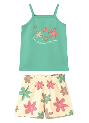 Malwee Kids - Conjunto Smiles & Flowers Verde Água - MALWEE KIDS