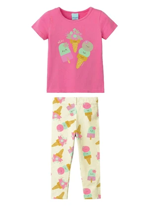 Malwee Kids - Conjunto Sorvetes Divertidos com Glitter Rosa - MALWEE KIDS