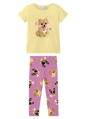 Malwee Kids - Conjunto Spitz Alemão com Glitter Amarelo Claro - MALWEE KIDS