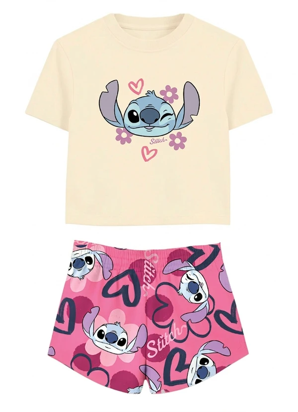Malwee Kids - Conjunto Stitch® com Glitter Bege