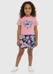 Malwee Kids - Conjunto Stitch® com Glitter Bege - variação: Rosa Claro