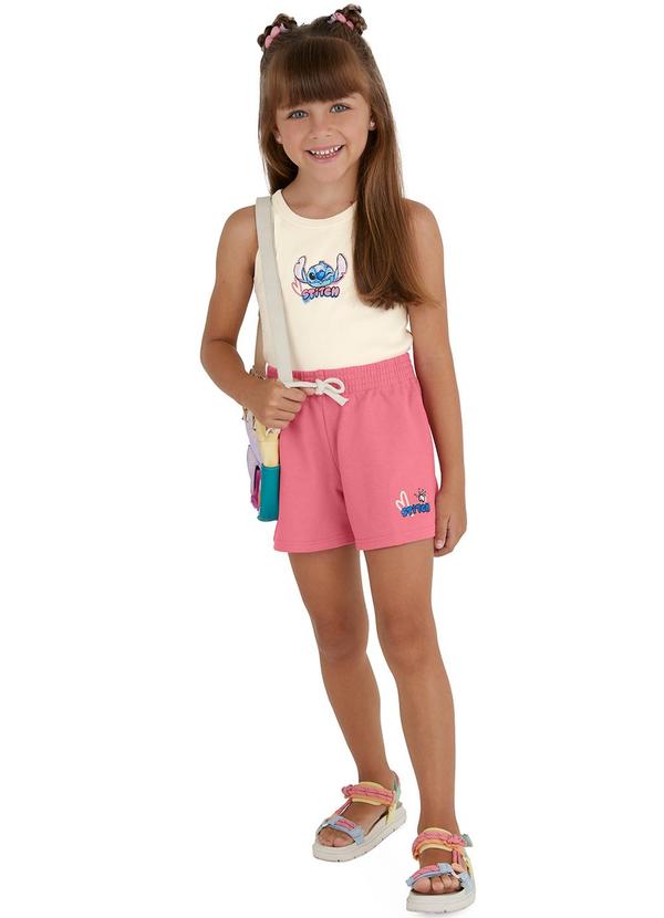 Malwee Kids - Conjunto Stitch em Moletinho Off White