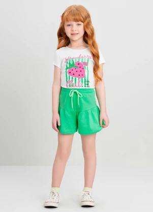 Conjunto Strawberry Club Infantil Quimby Branco - QUIMBY