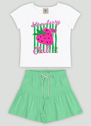 Conjunto Strawberry Club Infantil Quimby Branco - QUIMBY