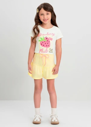 Conjunto Strawberry Club Infantil Quimby Branco - QUIMBY