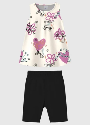 Malwee Kids - Conjunto Strong Girl em Malha Off White - MALWEE KIDS