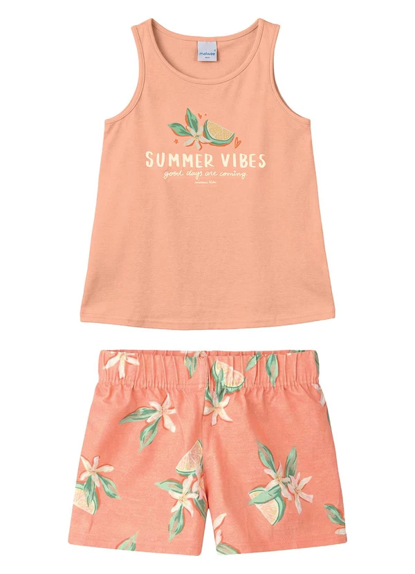 Malwee Kids - Conjunto Summer Vibes Pêssego