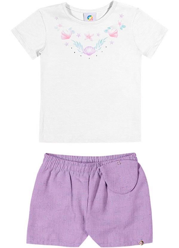 Alenice - Conjunto Sweet Flowers Menina Branco