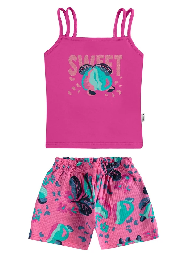 Malwee Kids - Conjunto Sweet Summer Rosa Escuro
