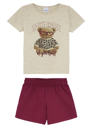 Malwee Kids - Conjunto Take Care com Ursinho Bege - MALWEE KIDS