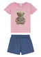 Malwee Kids - Conjunto Take Care com Ursinho Bege - variação: Rosa
