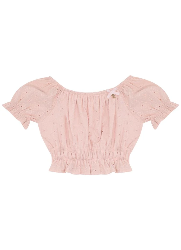 Pulla Bulla - Conjunto Tecido Laise e Meia Malha Rosa 2