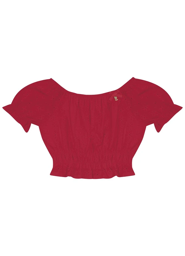 Pulla Bulla - Conjunto Tecido Laise e Meia Malha Vermelho 3