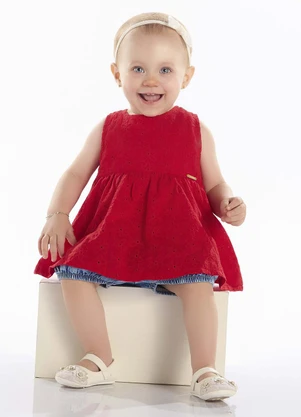 Pulla Bulla - Conjunto Tecido Laise Vermelho - PULLA BULLA