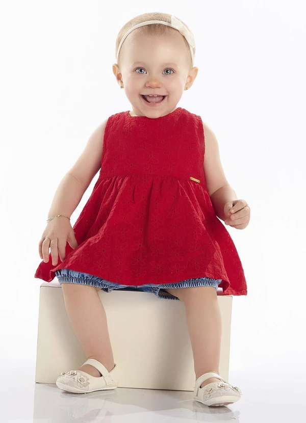 Pulla Bulla - Conjunto Tecido Laise Vermelho