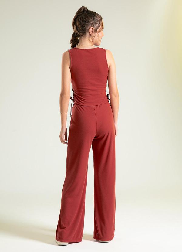 Cativa Teen - Conjunto Tecido Texturizado Marrom Escuro 2