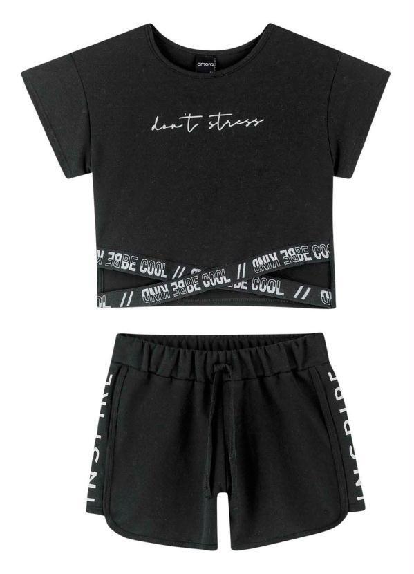 Amora - Conjunto Teen Feminino Preto