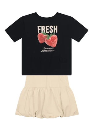 Brandili - Conjunto Teen Menina de Morango Preto - BRANDILI